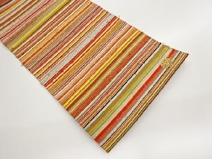 綴れ金銀糸横縞模様織出し名古屋帯